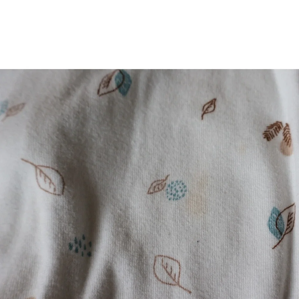 Carters Just One You Baby Neutral Leaf Print Footed Sleeper Pajamas 9M White